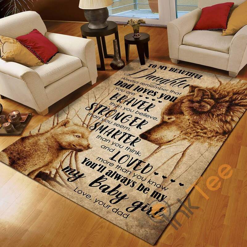 Wolf Dad To Daughter Remember That Love You Bedroom Meanful Gift From For Rectangle Rug