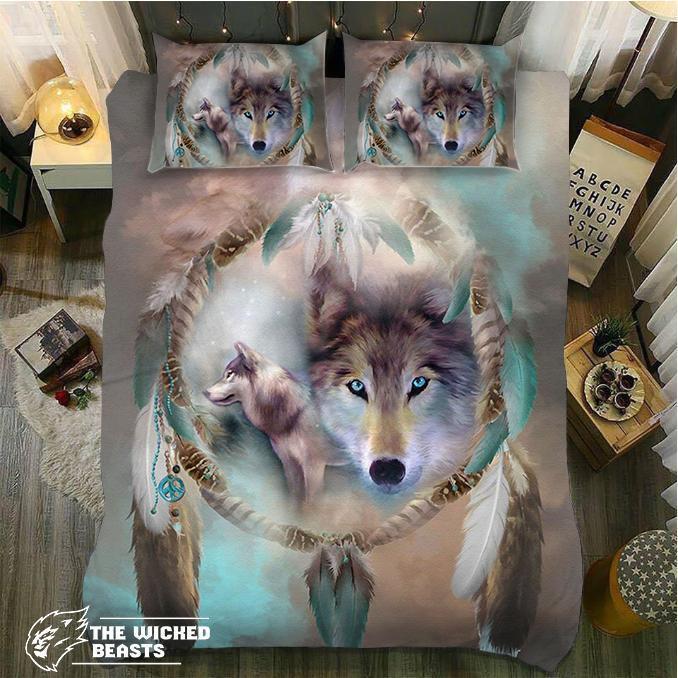 Wolf Dreamcatcher 3D Customized Duvet Cover Bedding Set