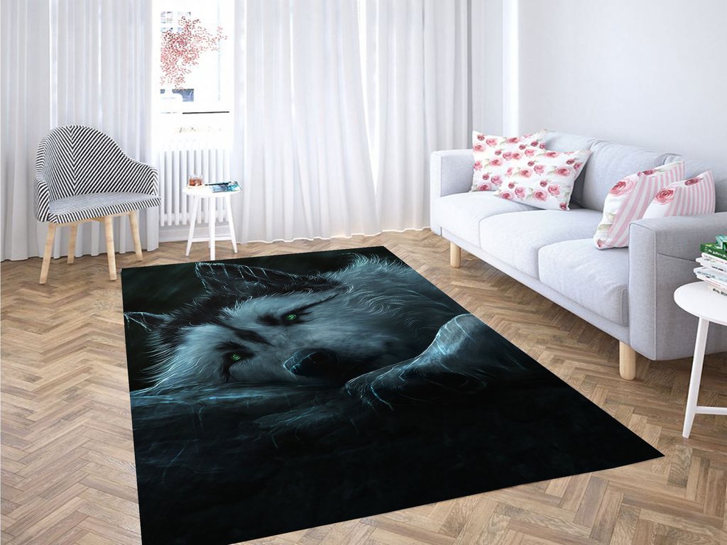 Wolf In The Rain Living Room Modern Carpet Rectangle Rug