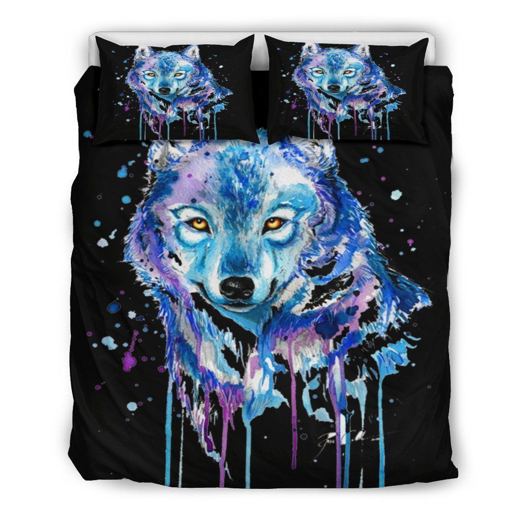 Wolf Lovers Watercolour Doona 3D Customized Duvet Cover Bedding Set