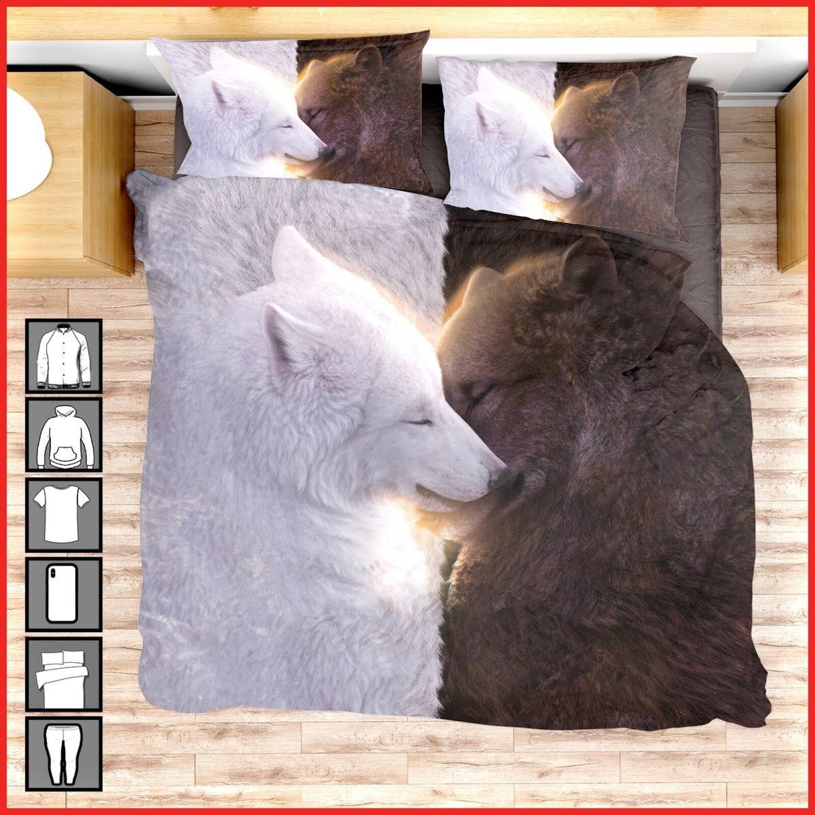 Wolf Mates Pcs/S 3D Customized Duvet Cover Bedding Set