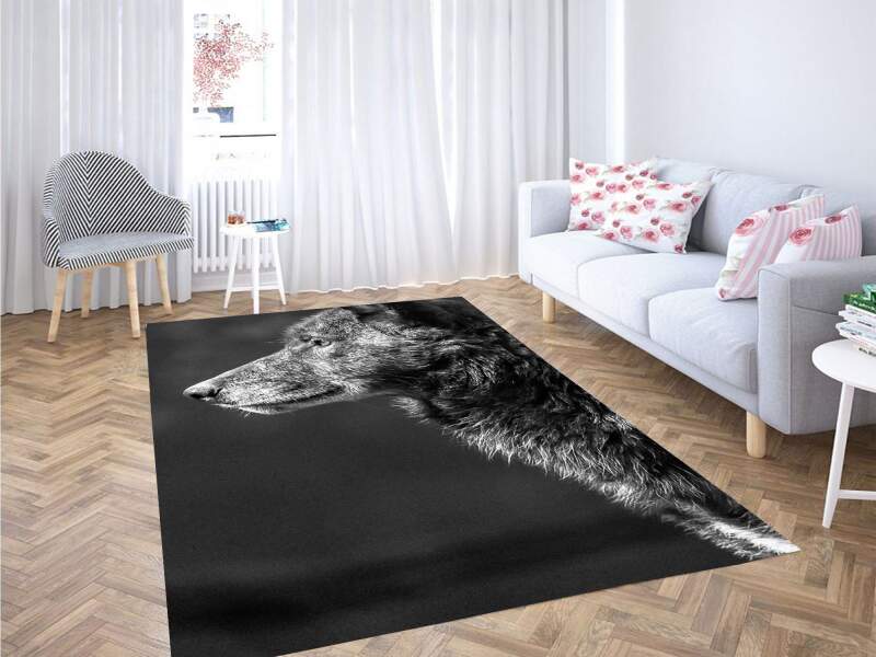 Wolf Monochrome Carpet Rectangle Rug