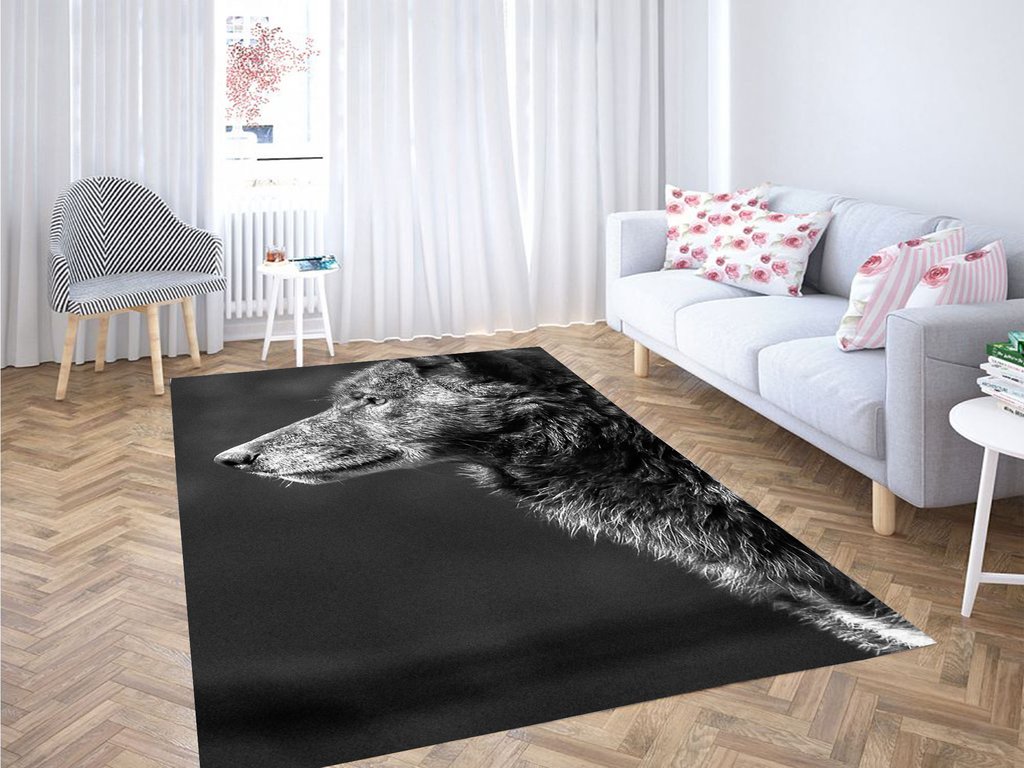 Wolf Monochrome Living Room Modern Carpet Rectangle Rug