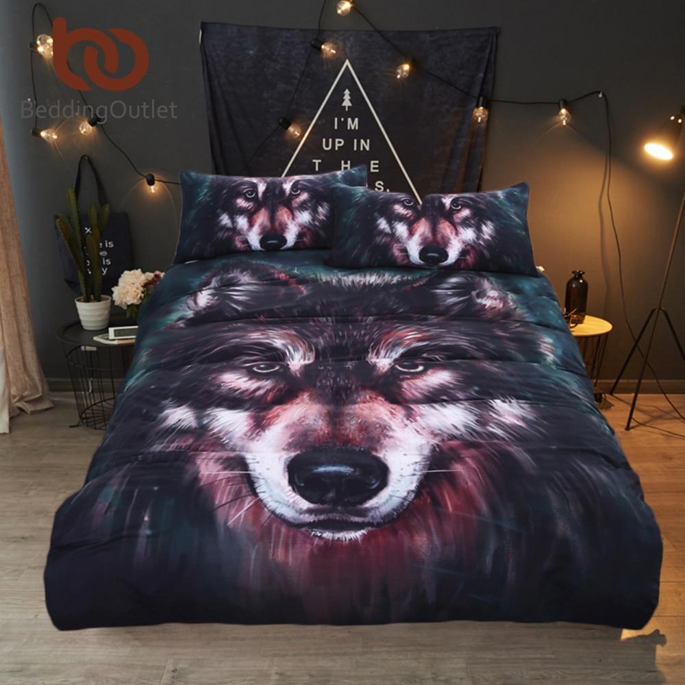 Wolf Painting 3D Vivid Twill Cool Et Twin Full Queen King3D Customized Duvet Cover Bedding Set
