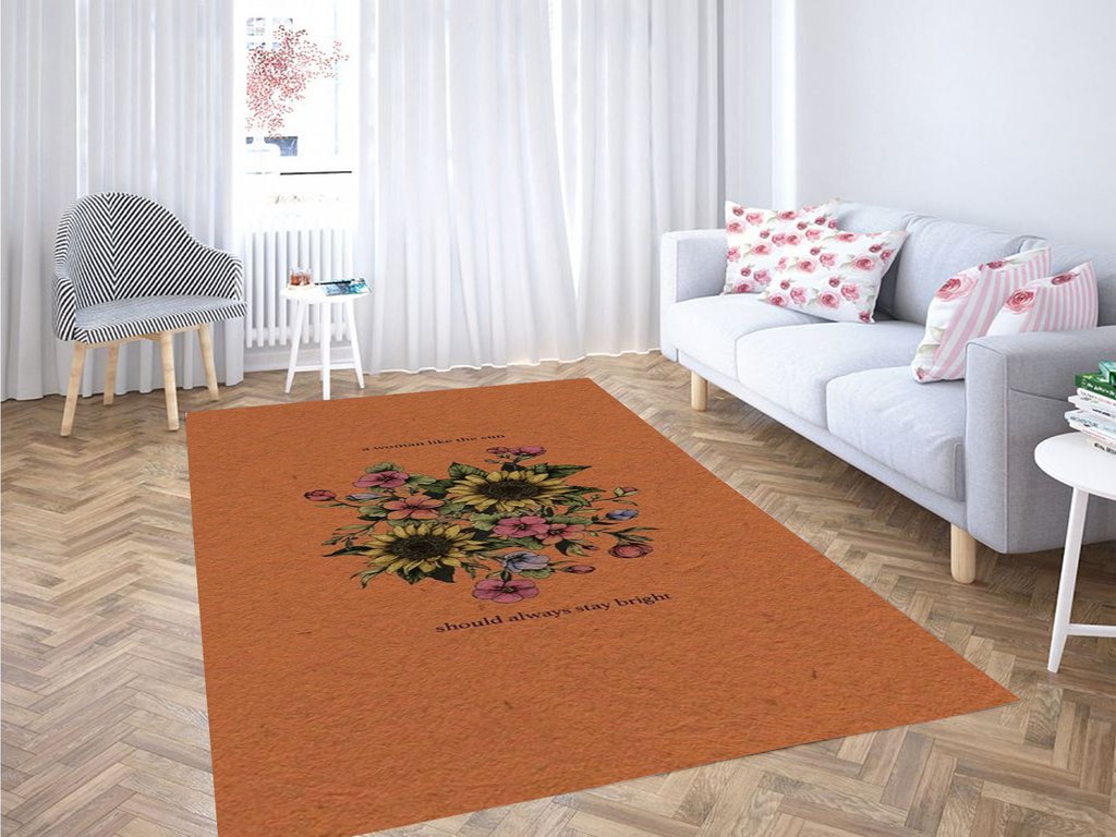 Woman Like The Sun Living Room Modern Carpet Rectangle Rug