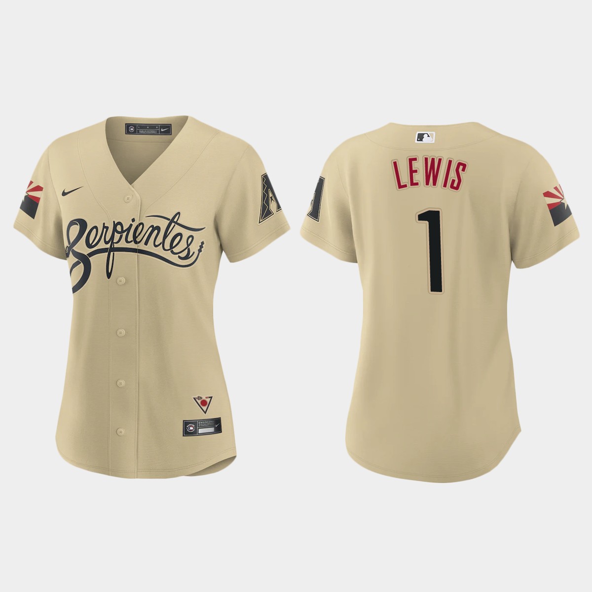 Women Arizona Diamondbacks Kyle Lewis Gold City Connect Jersey