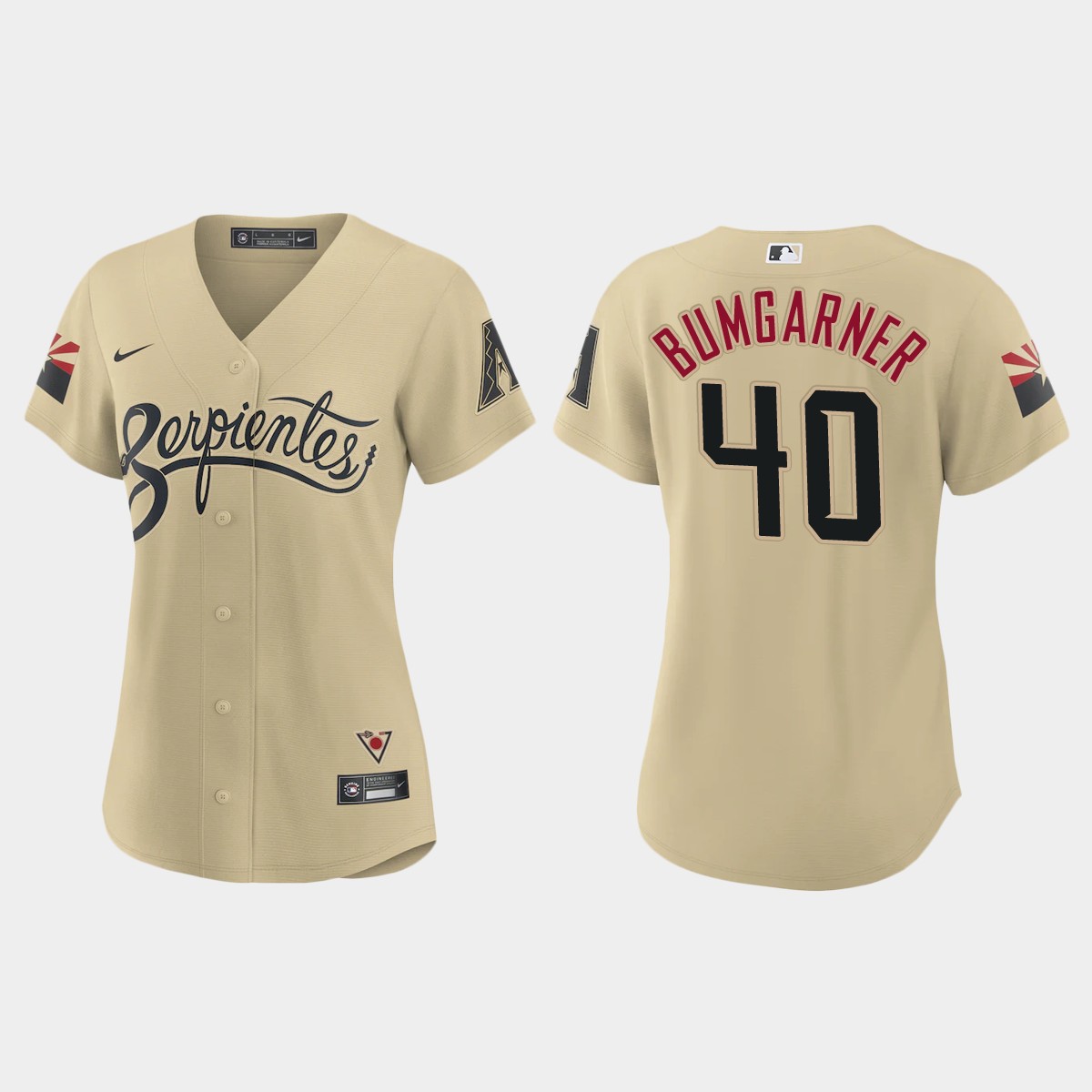 Women Arizona Diamondbacks Madison Bumgarner Gold 2021 City Connect Jersey