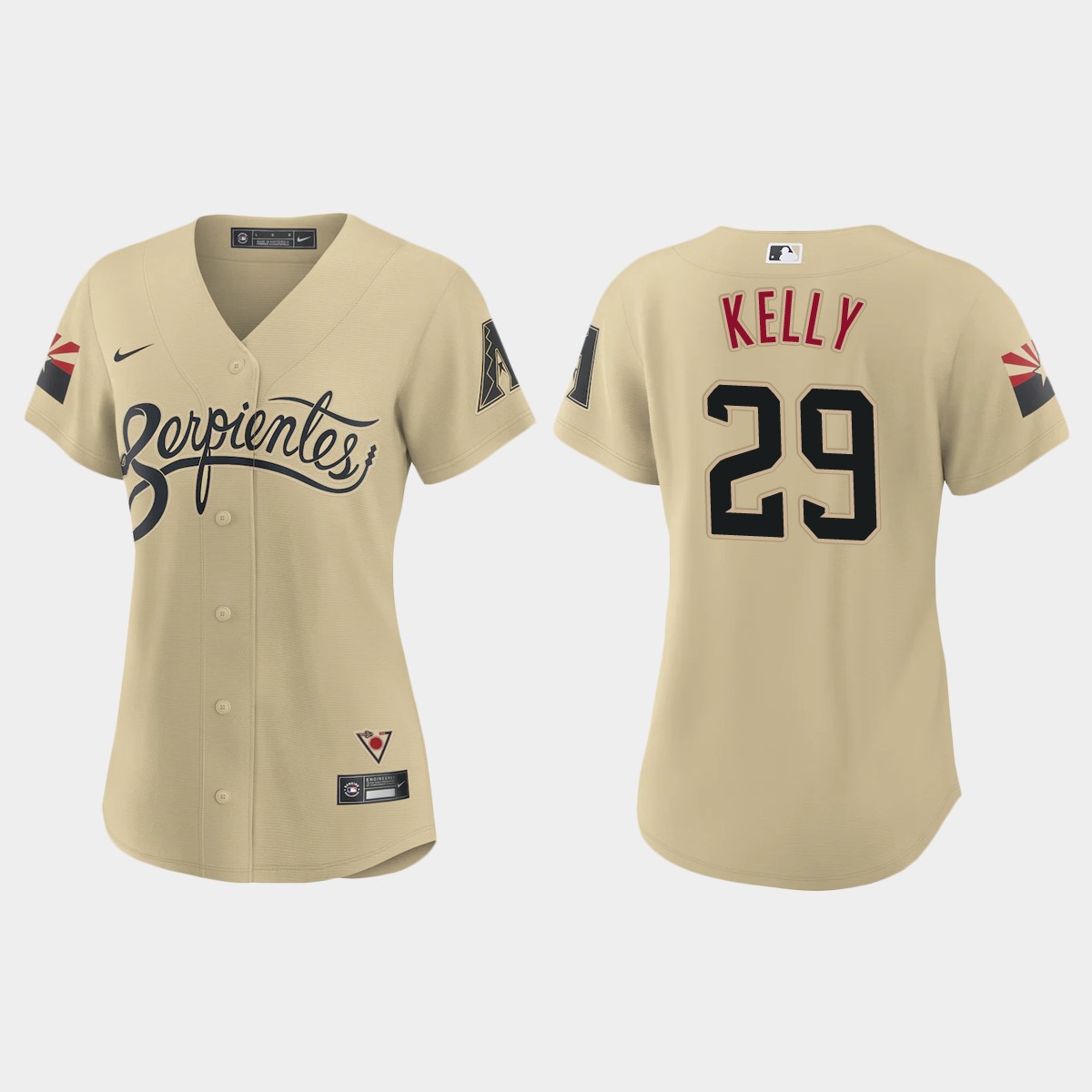 Women Arizona Diamondbacks Merrill Kelly Gold City Connect Jersey