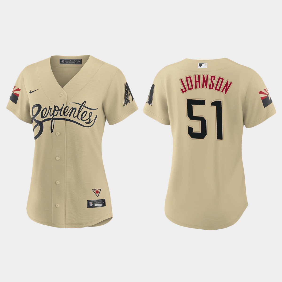 Women Arizona Diamondbacks Randy Johnson Gold 2021 City Connect Jersey