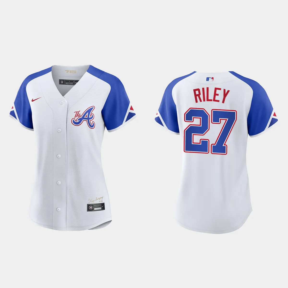 Women Atlanta Braves Austin Riley White 2023 City Connect Jersey