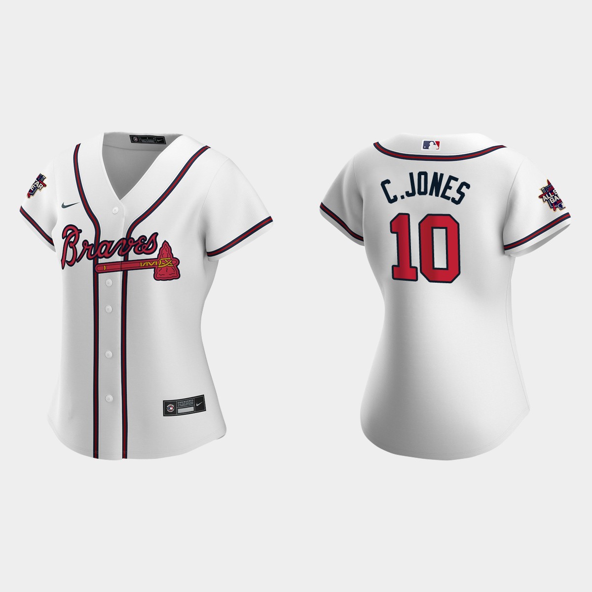 Women Atlanta Braves Chipper Jones White 2021 MLB All-Star Game Jersey