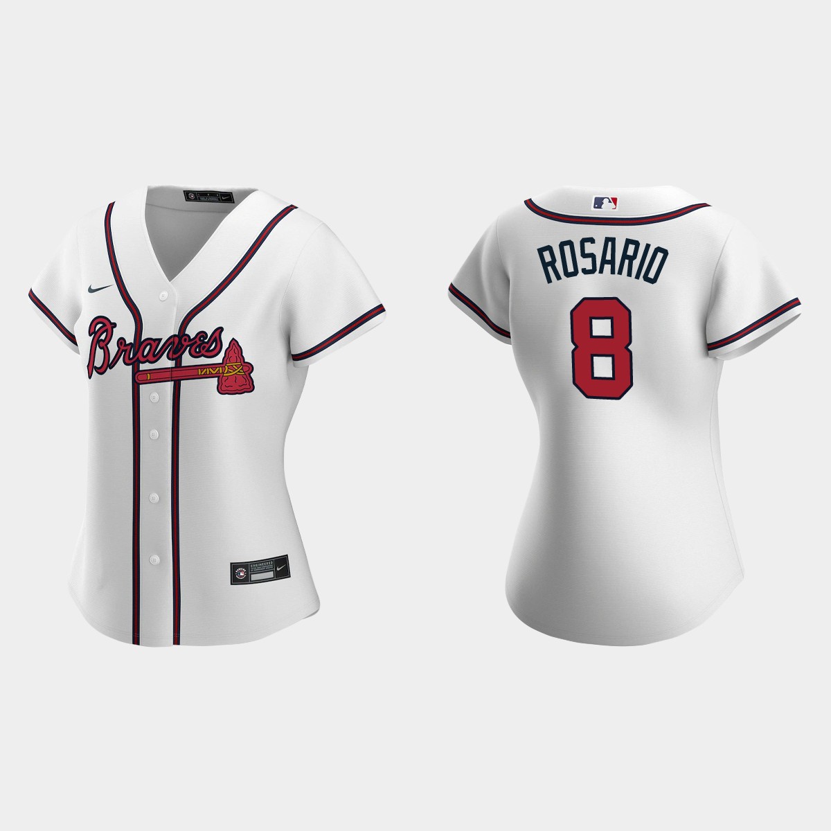 Women Atlanta Braves Eddie Rosario White Jersey