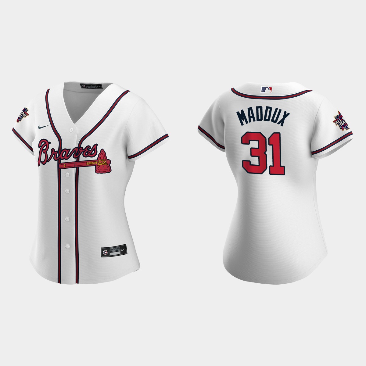 Women Atlanta Braves Greg Maddux White 2021 MLB All-Star Game Jersey