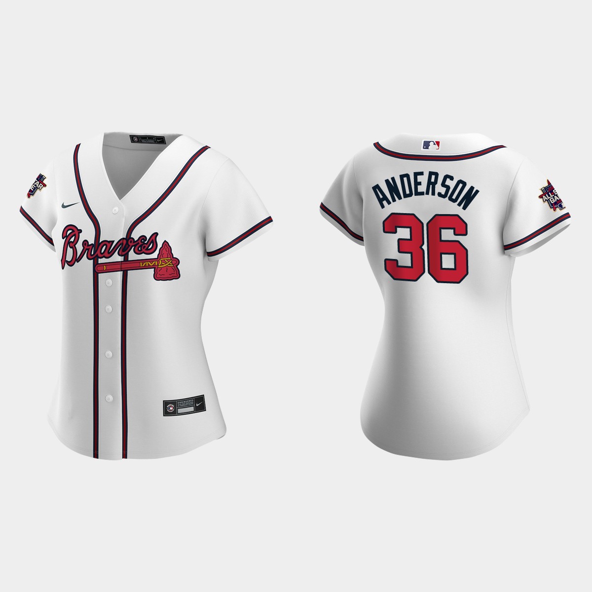 Women Atlanta Braves Ian Anderson White 2021 MLB All-Star Game Jersey