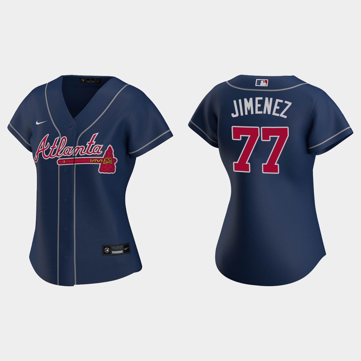 Women Atlanta Braves Joe Jimenez Navy Jersey