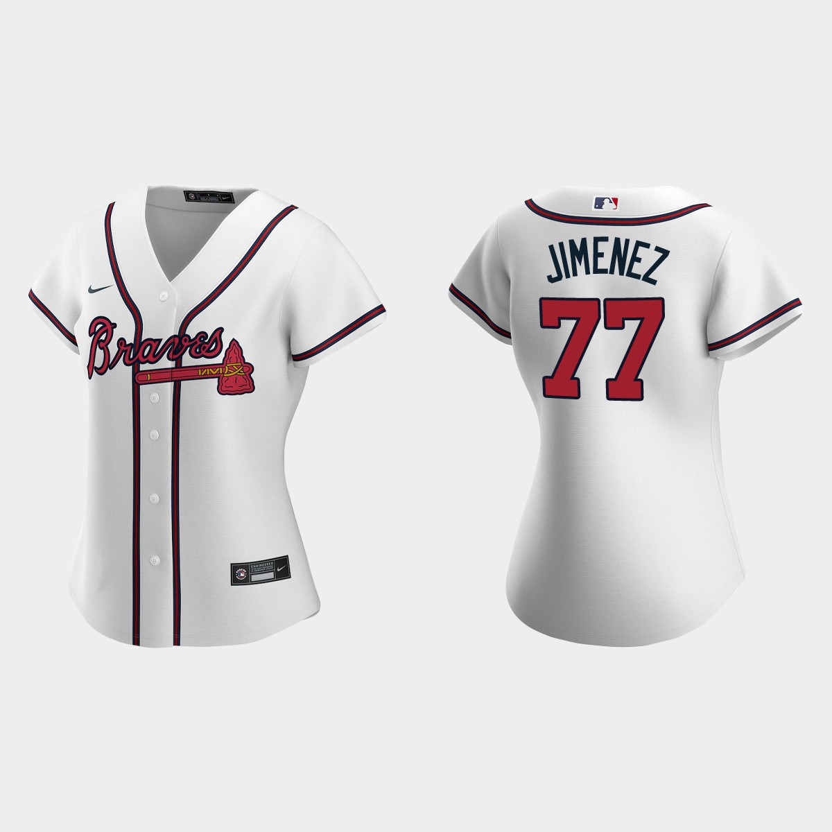 Women Atlanta Braves Joe Jimenez White Jersey