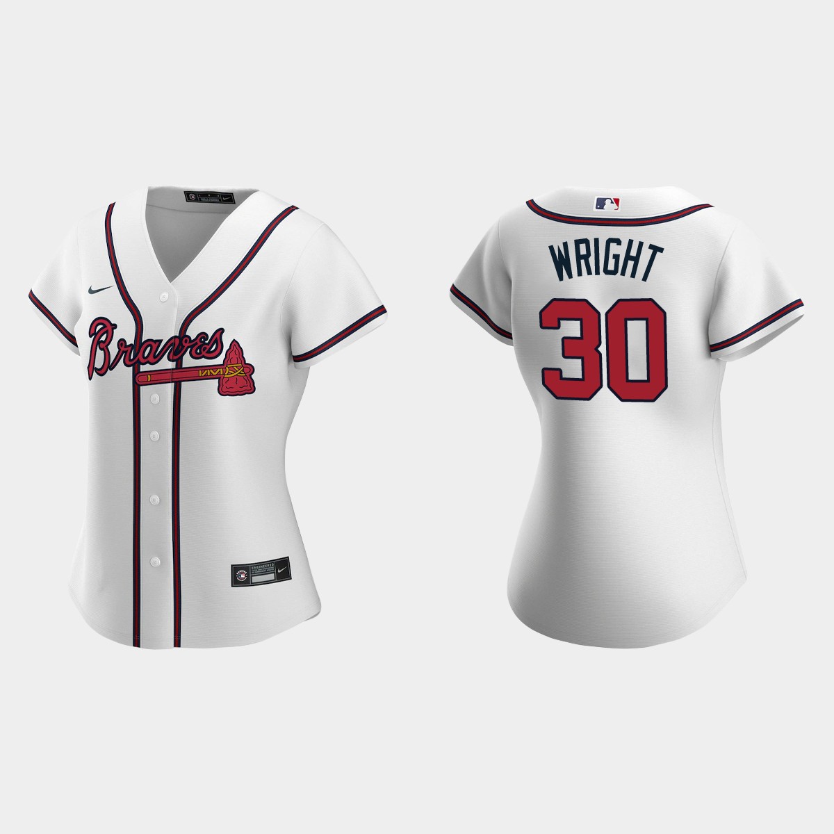Women Atlanta Braves Kyle Wright White Jersey