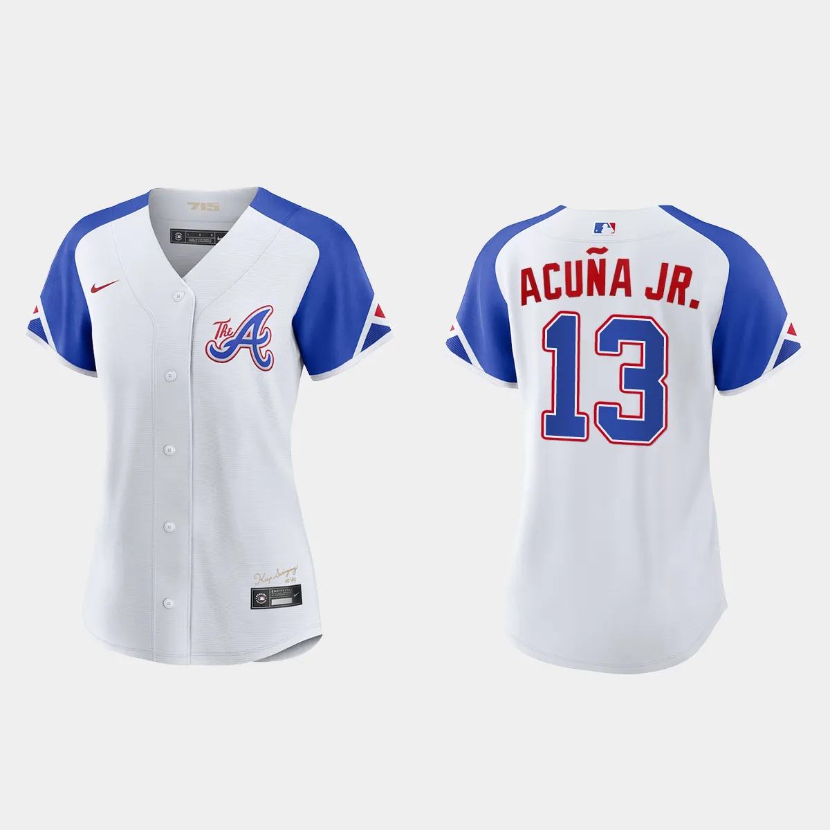 Women Atlanta Braves Ronald Acuna Jr. White 2023 City Connect Jersey