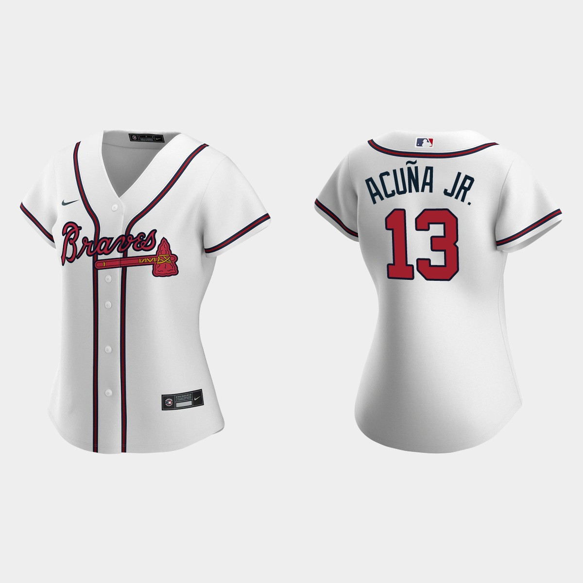Women Atlanta Braves Ronald Acuna Jr. White Jersey