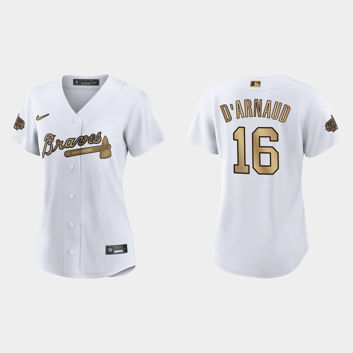 Women Atlanta Braves Travis d'Arnaud White 2022 MLB All-Star Game Jersey