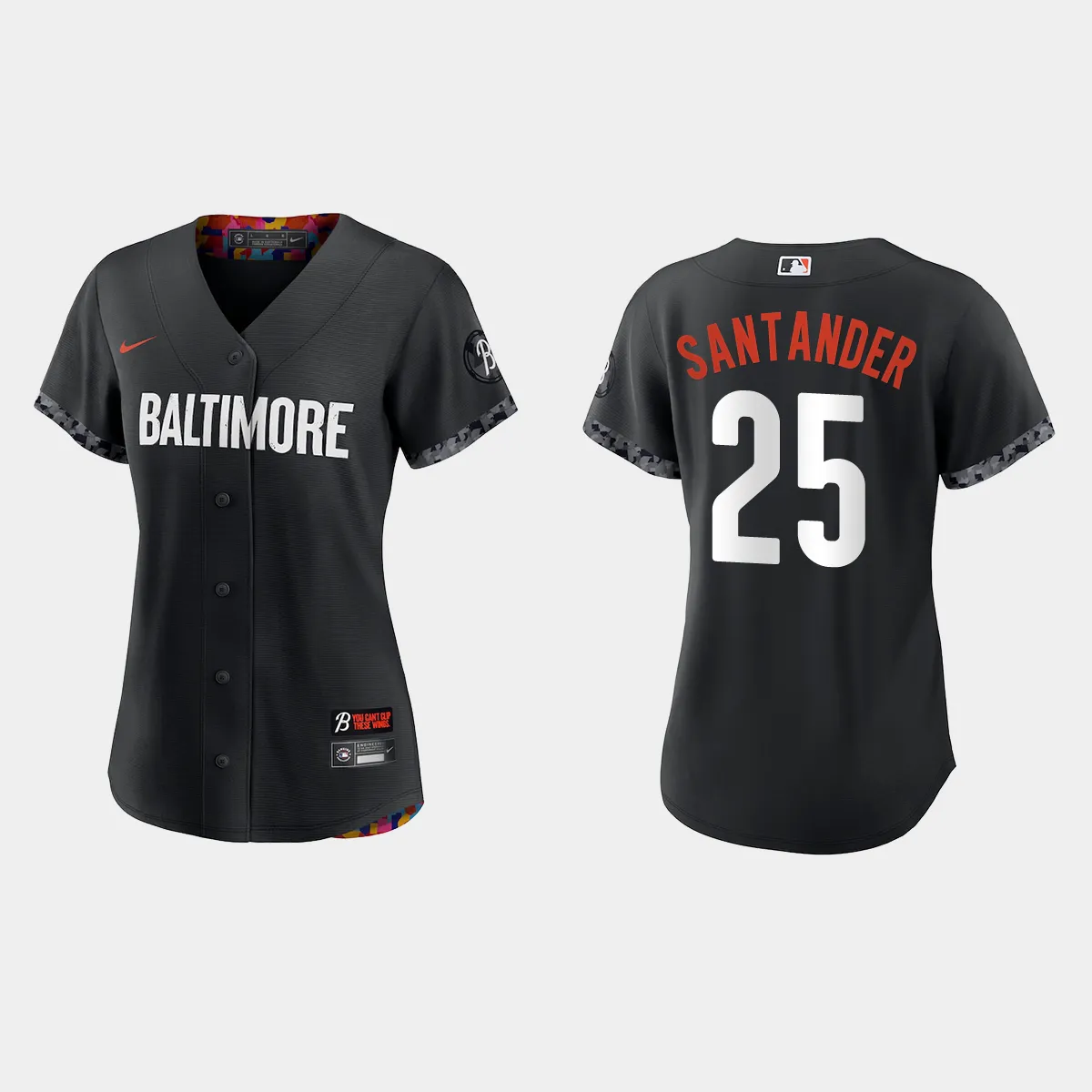 Women Baltimore Orioles Anthony Santander Black 2023 City Connect Jersey