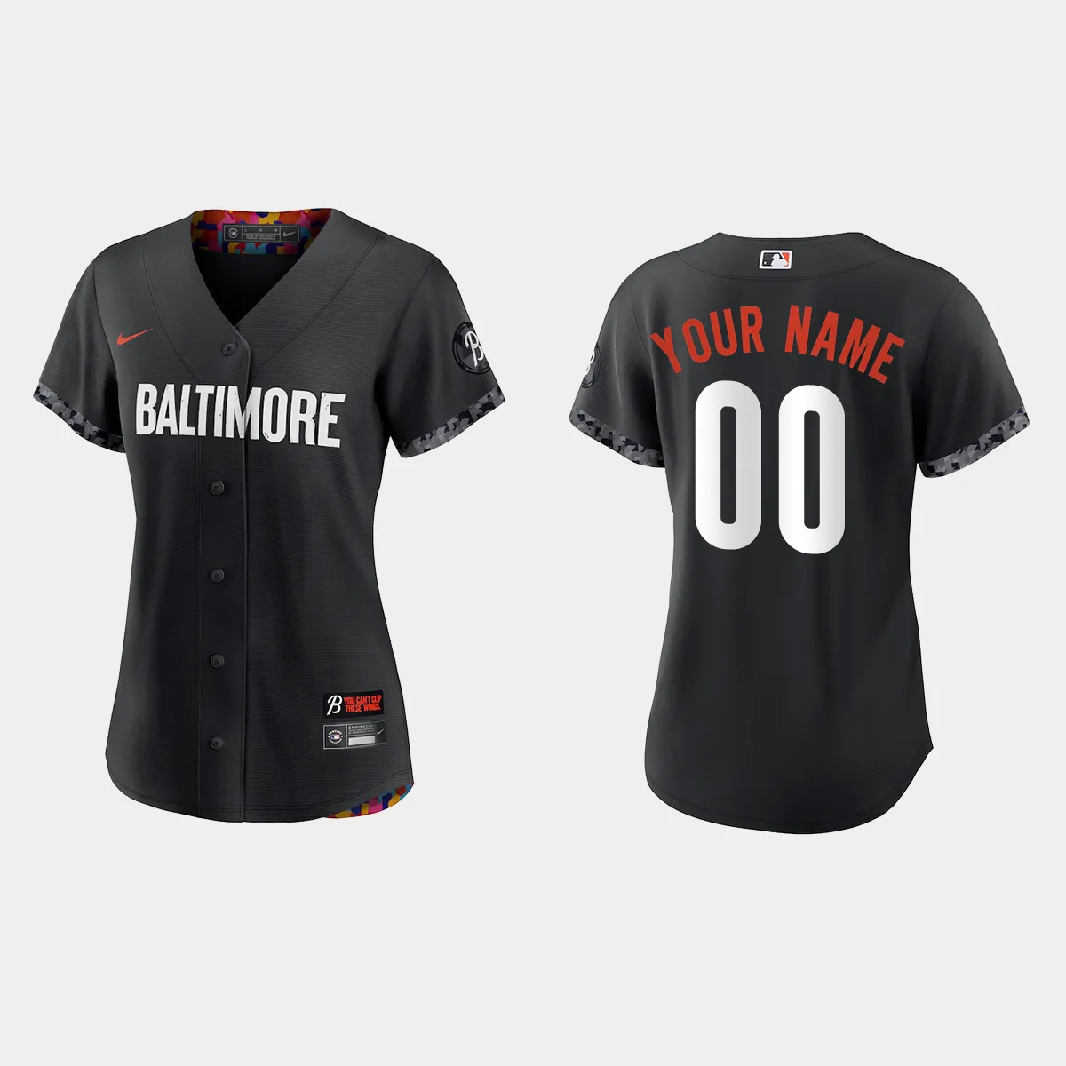 Women Baltimore Orioles Custom Black 2023 City Connect Jersey