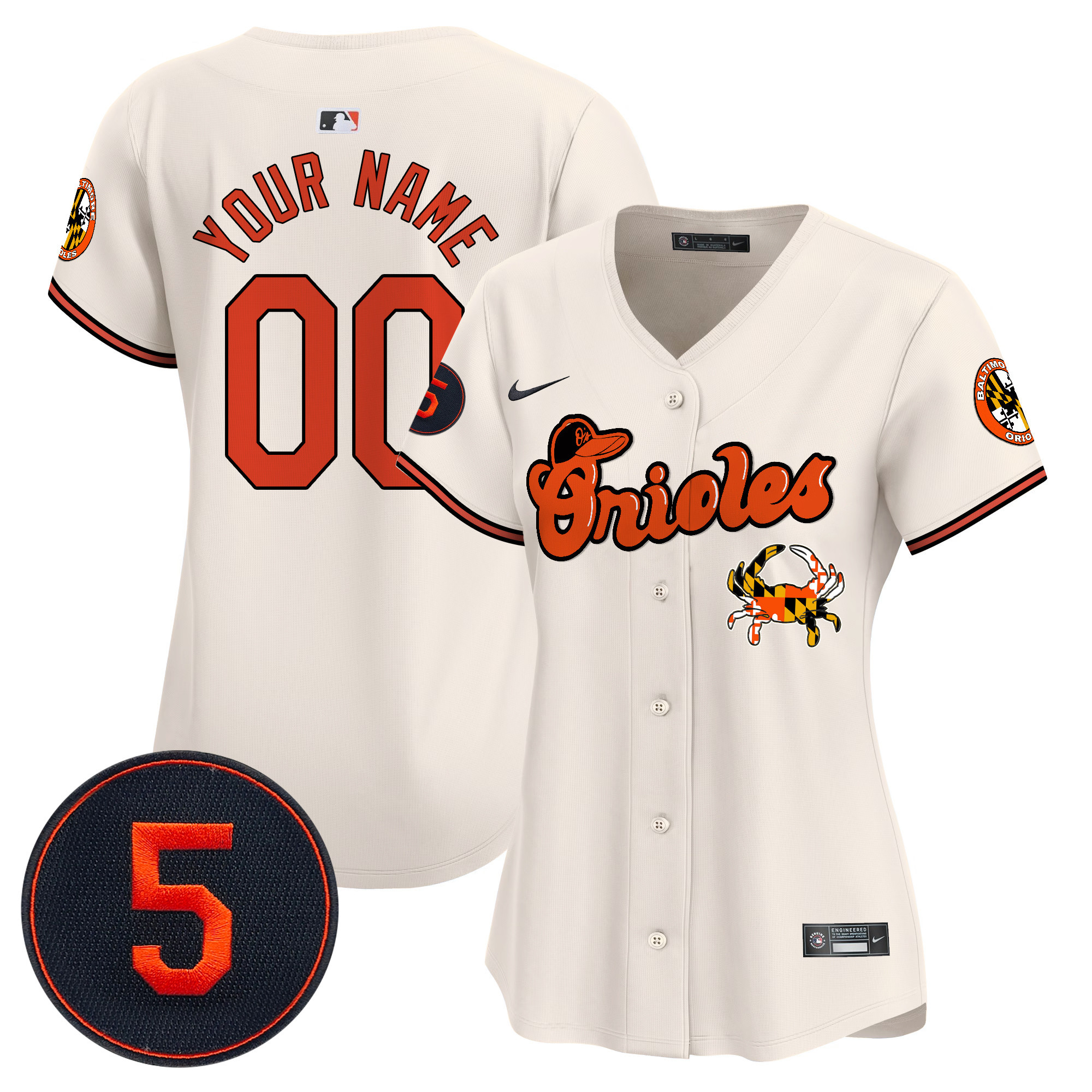 Women Baltimore Orioles Robinson Patch Vapor Premier Limited Custom Cream Jersey V6 - All Stitched