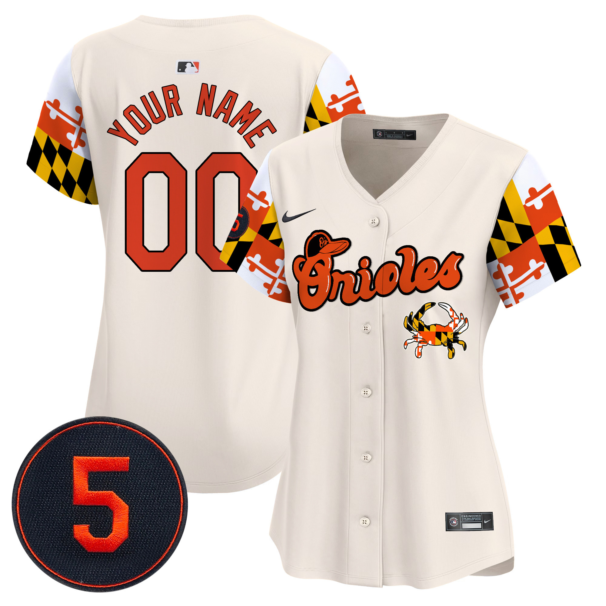 Women Baltimore Orioles Robinson Patch Vapor Premier Limited Custom Cream Jersey V7 - All Stitched