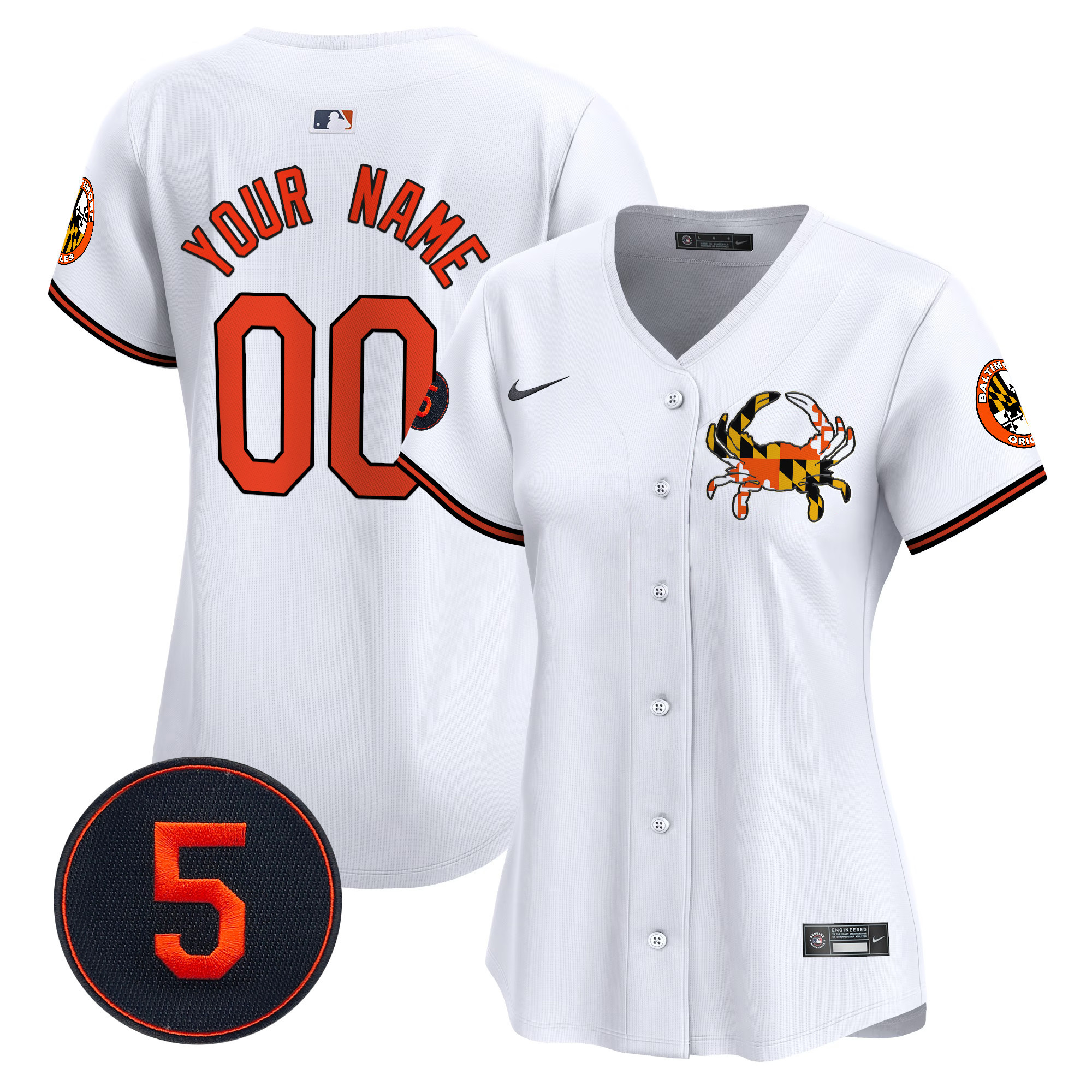 Women Baltimore Orioles Robinson Patch Vapor Premier Limited Custom White Jersey V3 - All Stitched