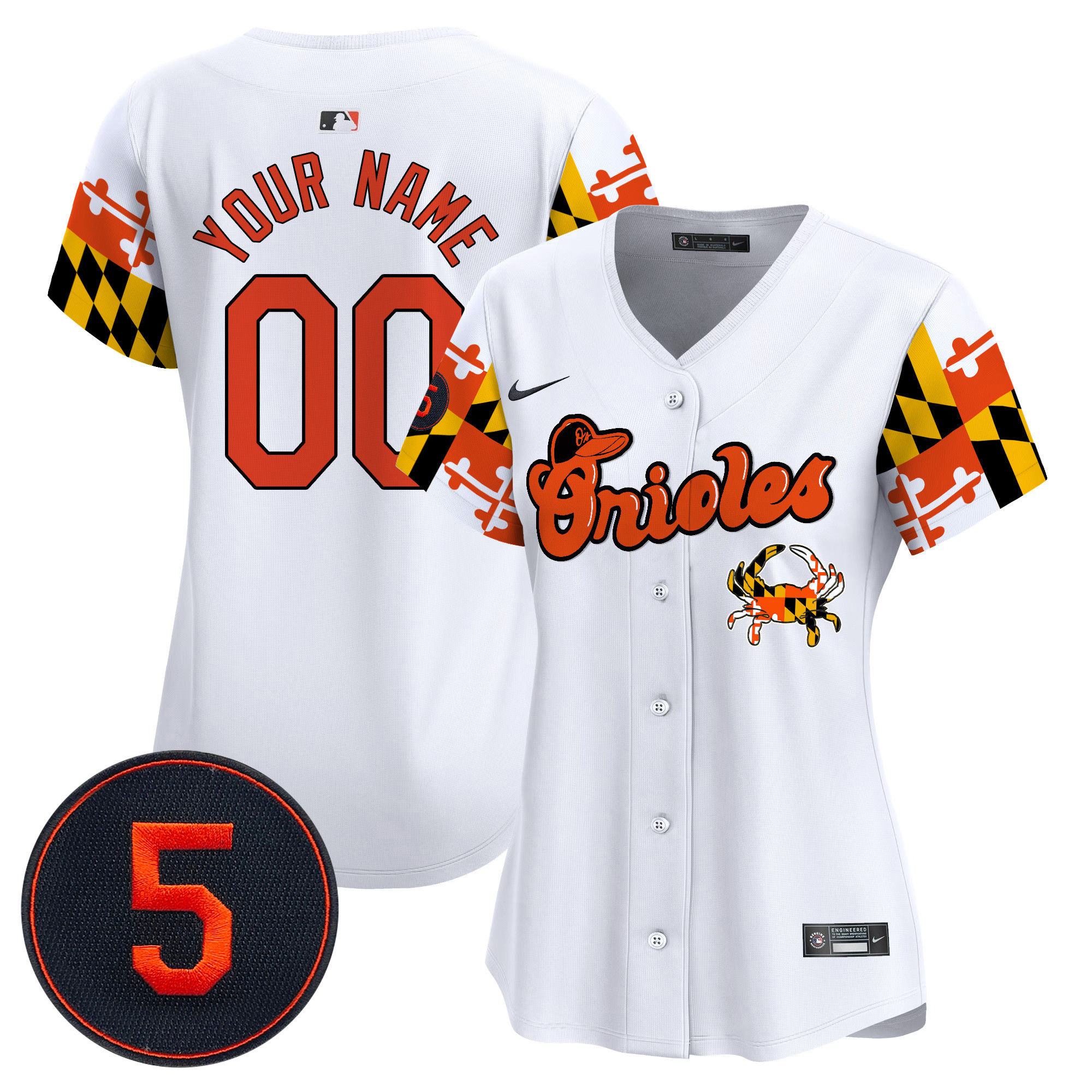Women Baltimore Orioles Robinson Patch Vapor Premier Limited Custom White Jersey V7 - All Stitched