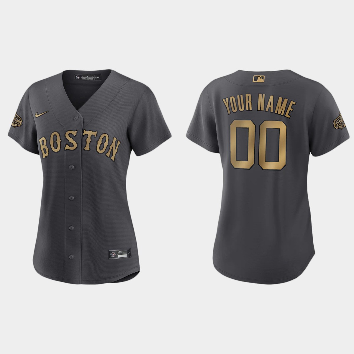 Women Boston Red Sox Custom Charcoal 2022 MLB All-Star Game Jersey