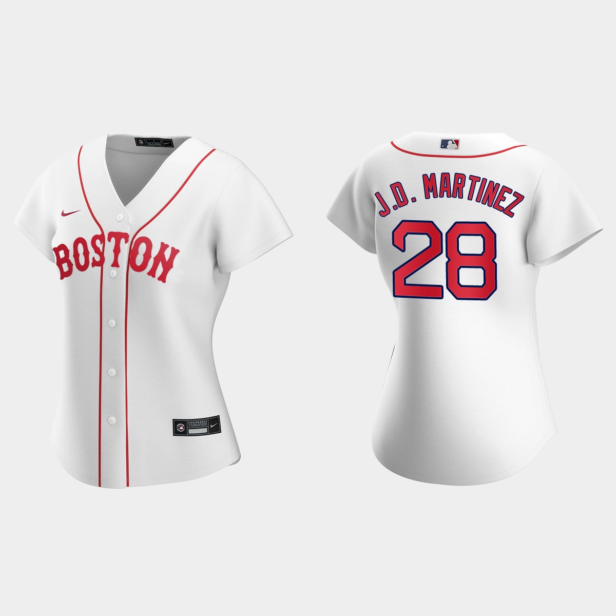 Women Boston Red Sox J.D. Martinez White 2021 Patriots' Day Jersey