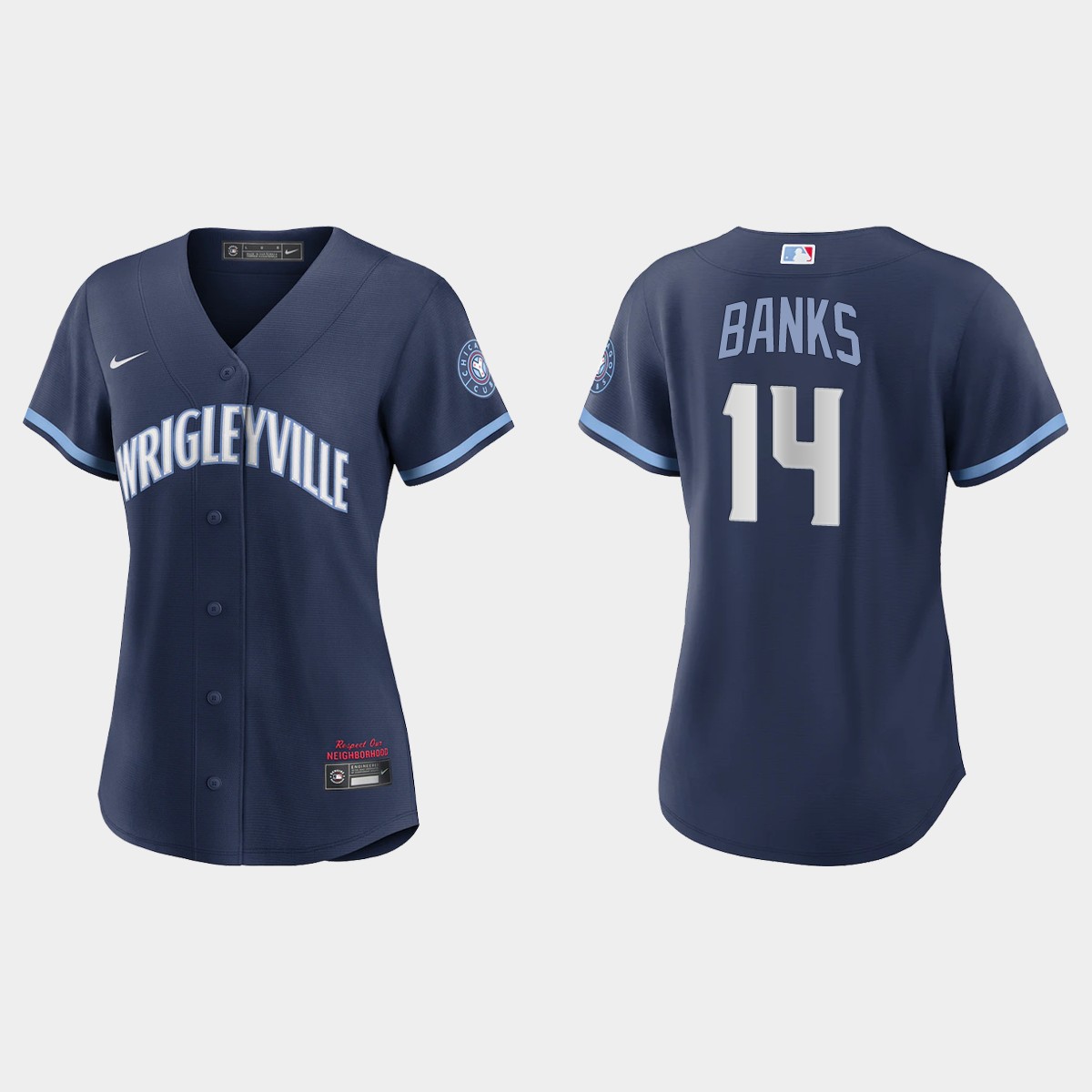 Women Chicago Cubs Ernie Banks Navy 2021 City Connect Jersey