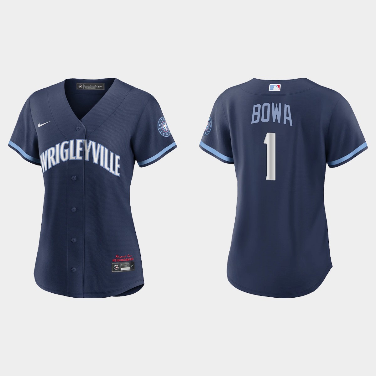 Women Chicago Cubs Larry Bowa Navy 2021 City Connect Jersey