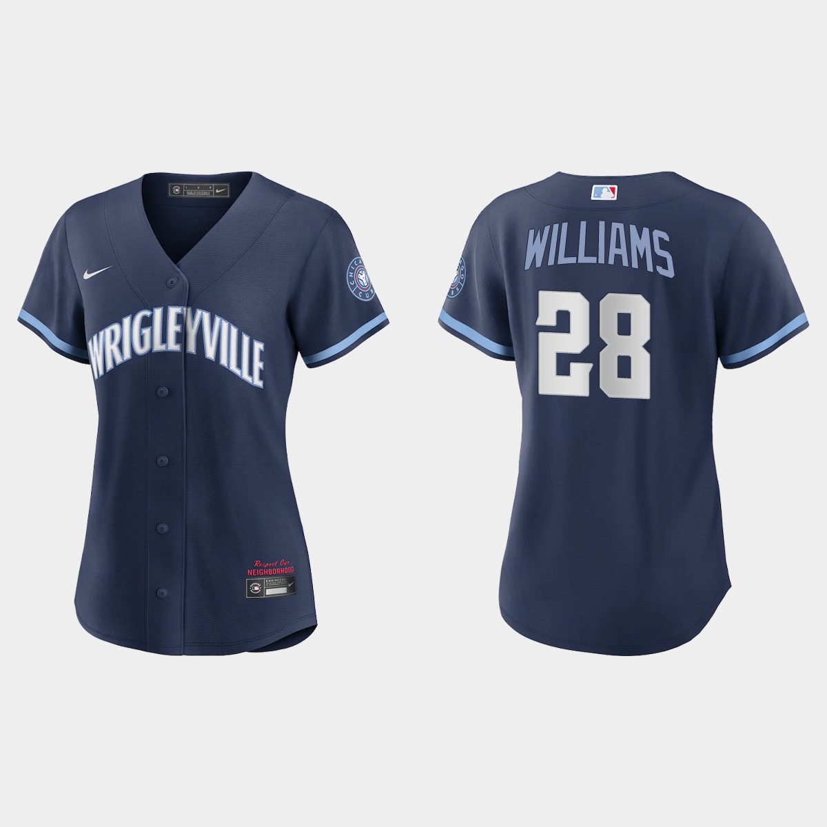 Women Chicago Cubs Mitch Williams Navy 2021 City Connect Jersey