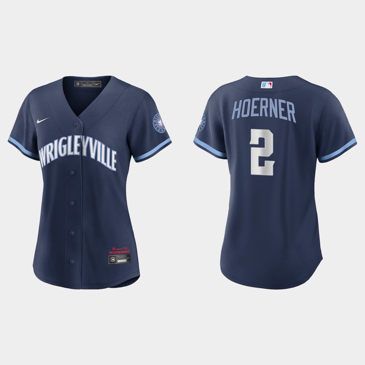 Women Chicago Cubs Nico Hoerner Navy 2021 City Connect Jersey