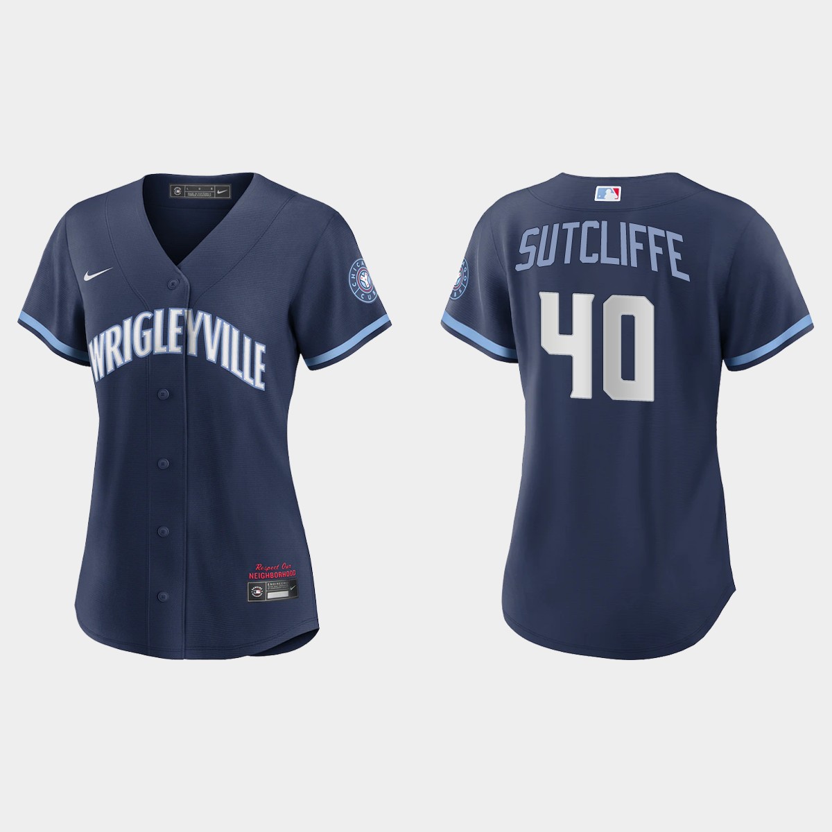Women Chicago Cubs Rick Sutcliffe Navy 2021 City Connect Jersey