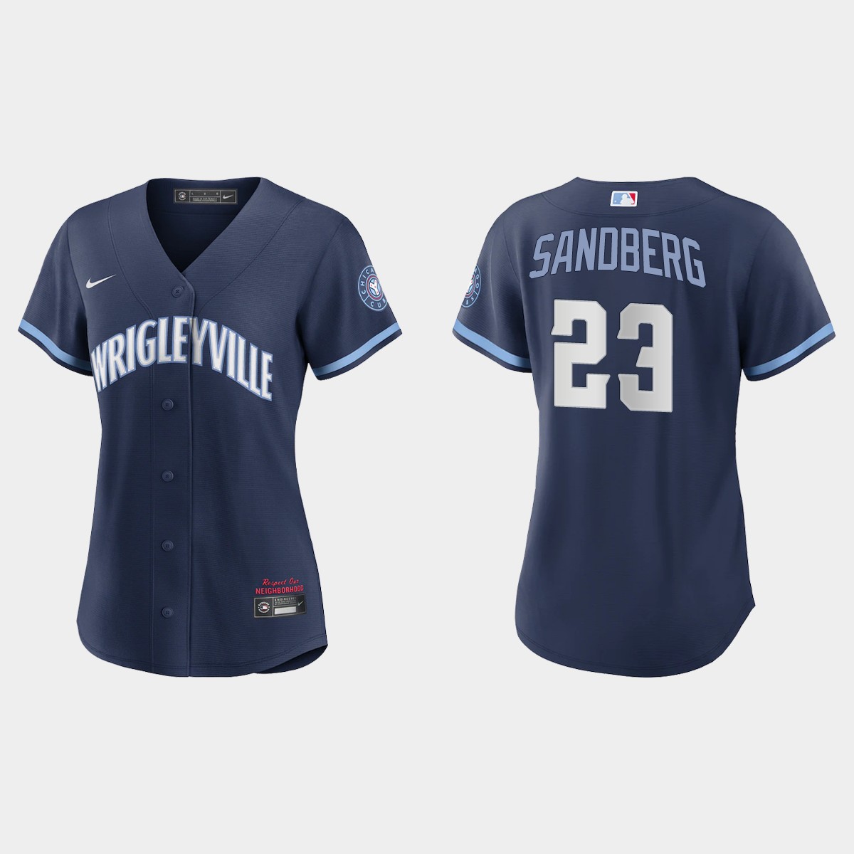 Women Chicago Cubs Ryne Sandberg Navy 2021 City Connect Jersey