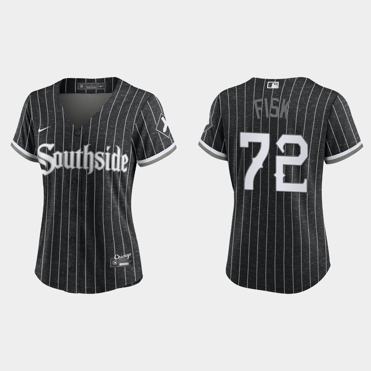 Women Chicago White Sox Carlton Fisk Black 2021 City Connect Jersey