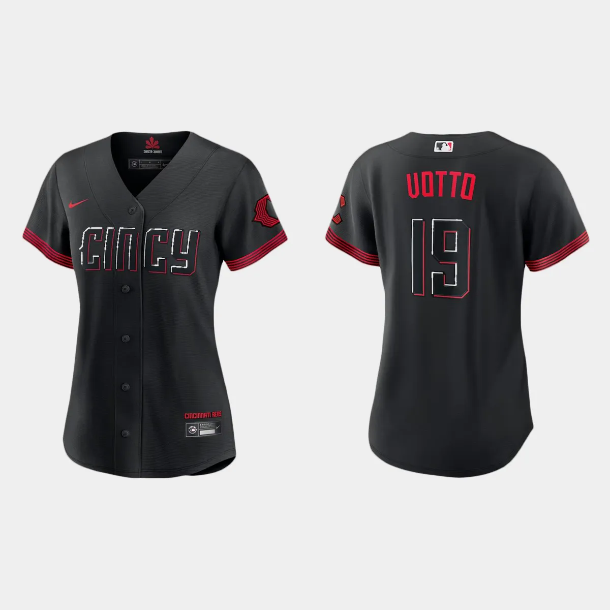 Women Cincinnati Reds Joey Votto Black 2023 City Connect Jersey