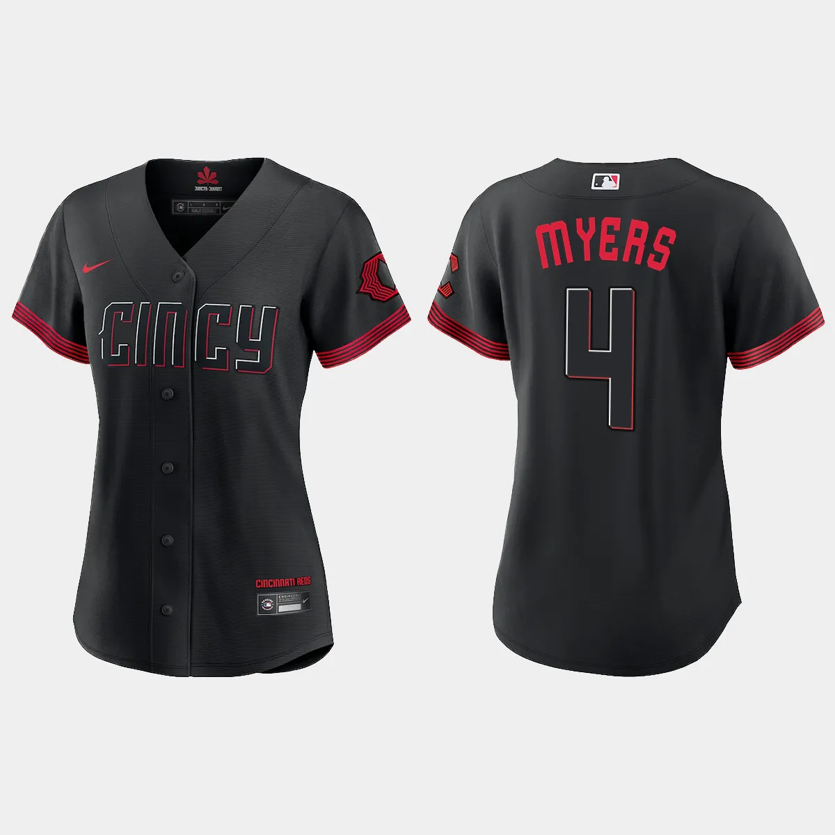 Women Cincinnati Reds Wil Myers Black 2023 City Connect Jersey