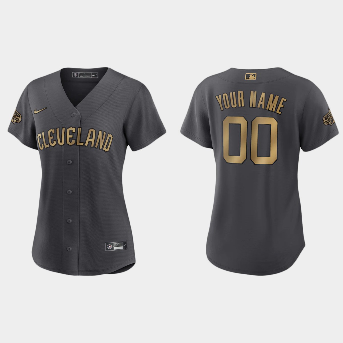 Women Cleveland Guardians Custom Charcoal 2022 MLB All-Star Game Jersey