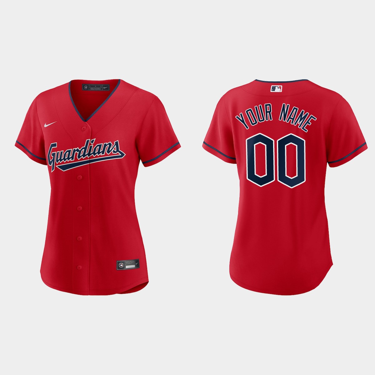 Women Cleveland Guardians Custom Red Jersey