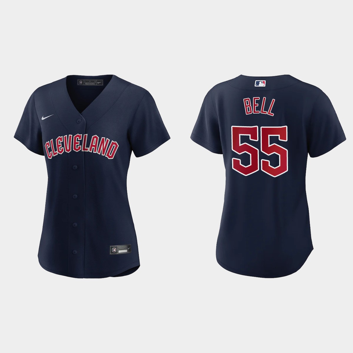 Women Cleveland Guardians Josh Bell Navy Jersey