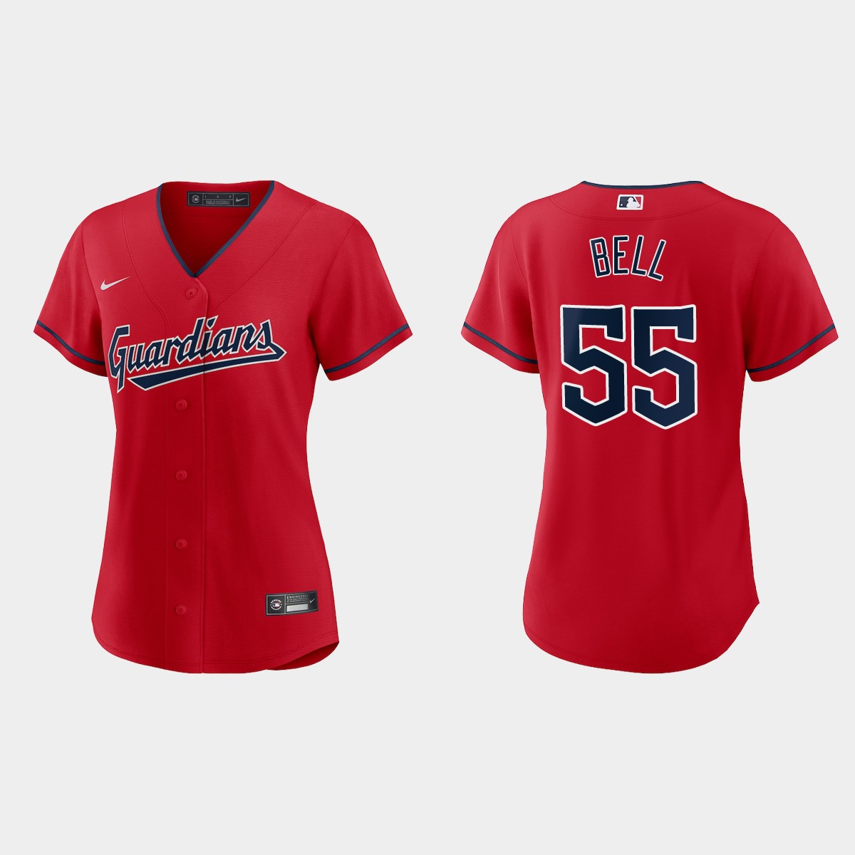 Women Cleveland Guardians Josh Bell Red Jersey