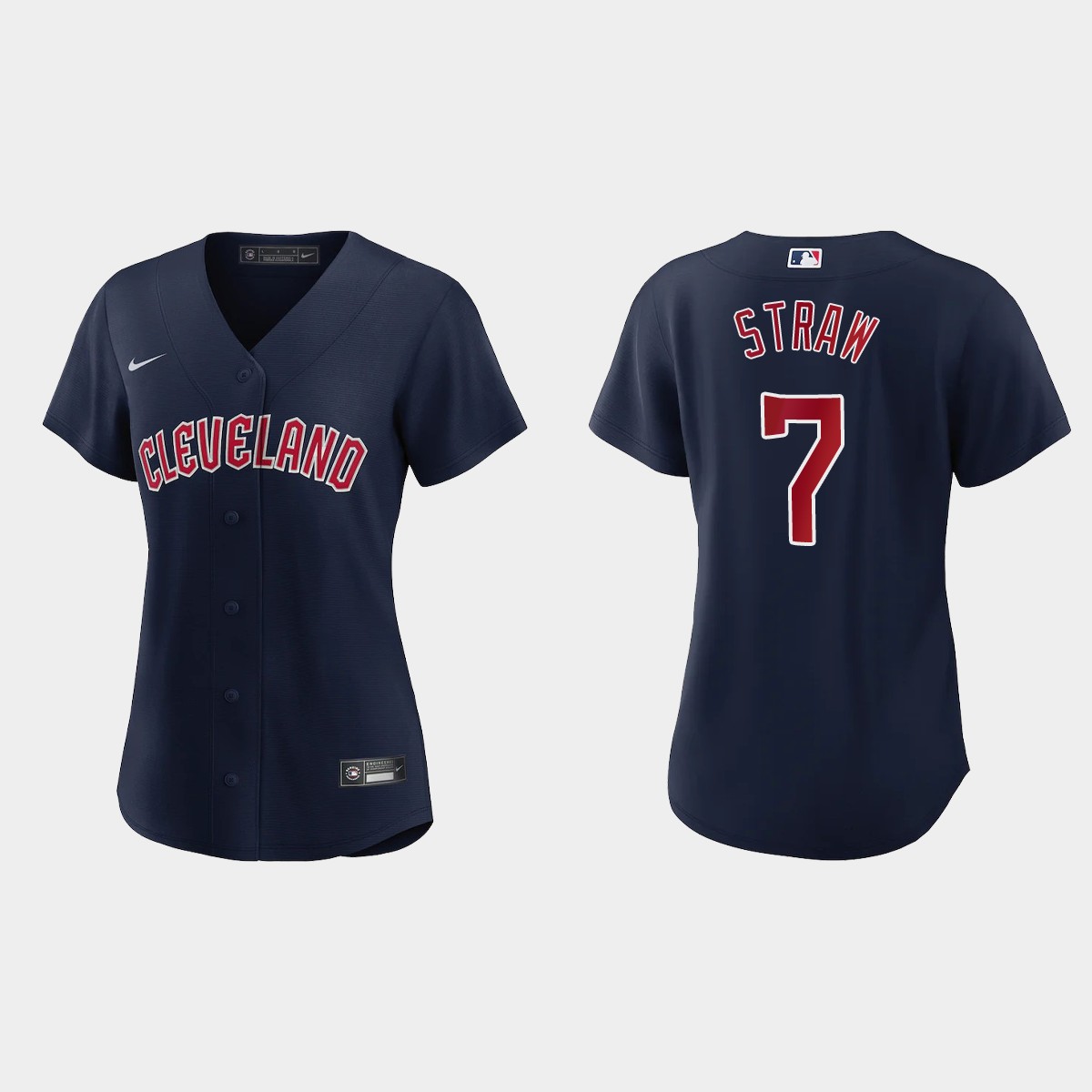 Women Cleveland Guardians Myles Straw Navy Jersey