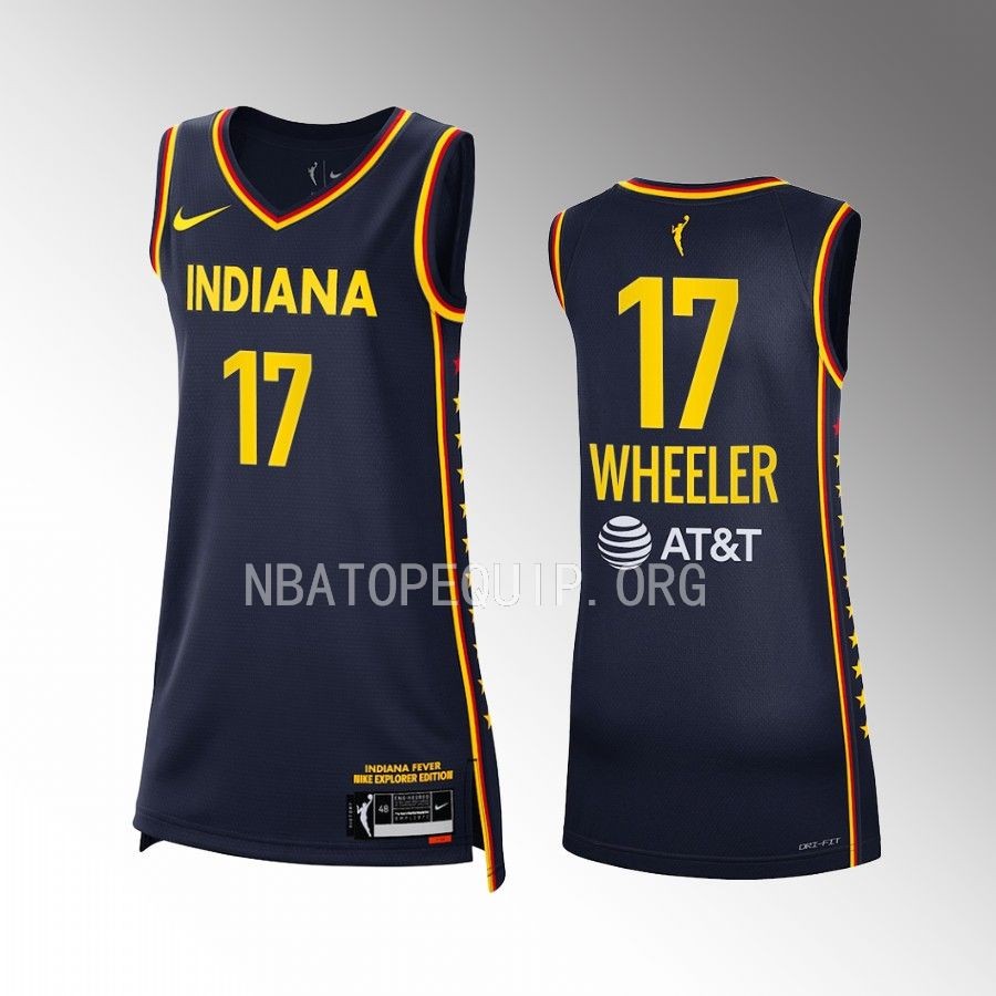 Women Erica Wheeler Indiana Fever Explorer Edition Navy Jersey Victory WNBA