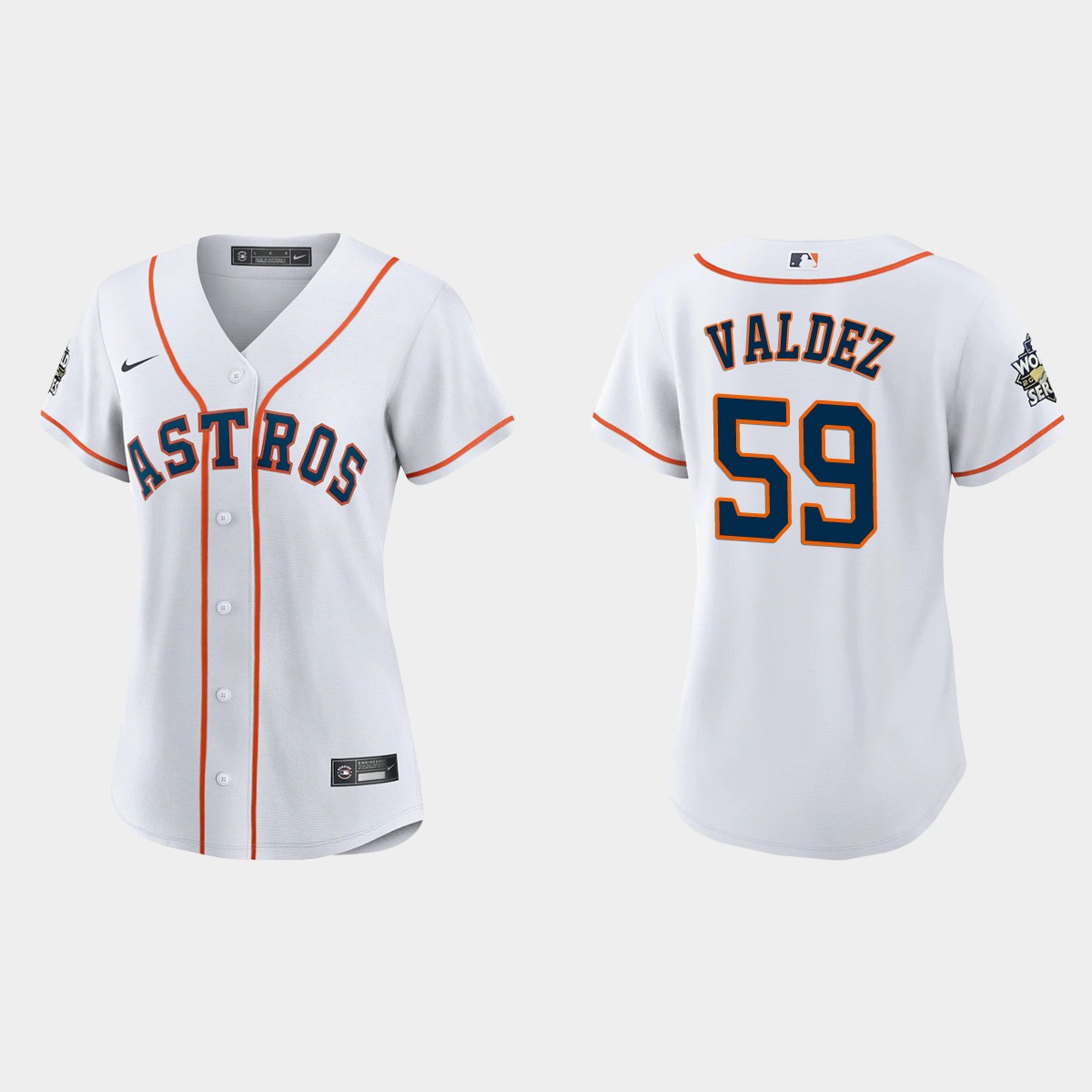 Women Houston Astros Framber Valdez White 2022 World Series Jersey
