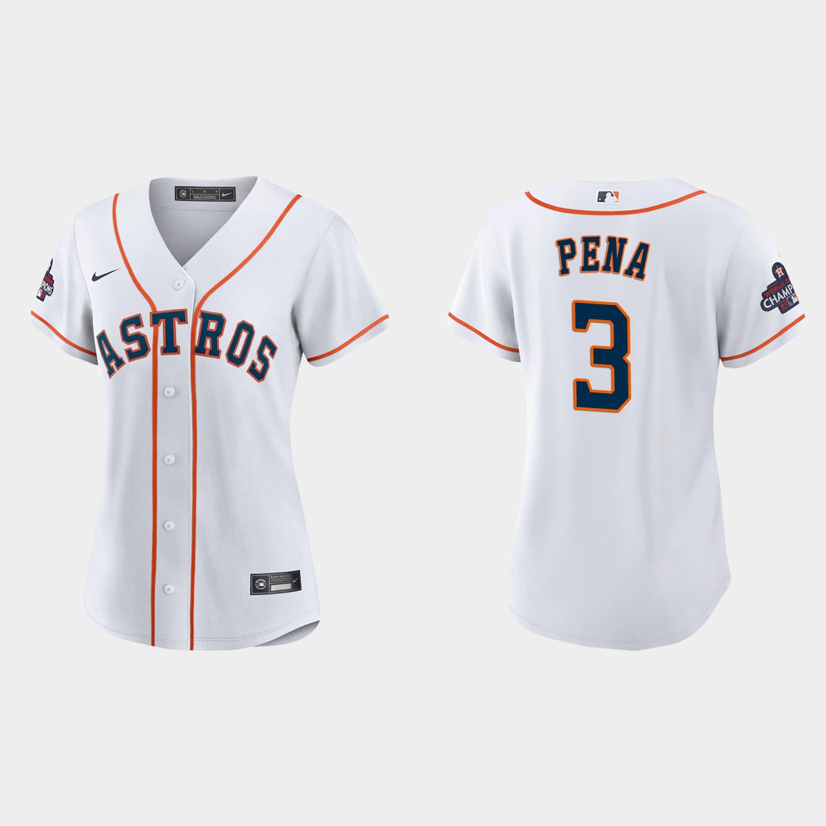 Women Houston Astros Jeremy Pena White 2022 World Series Champions Jersey