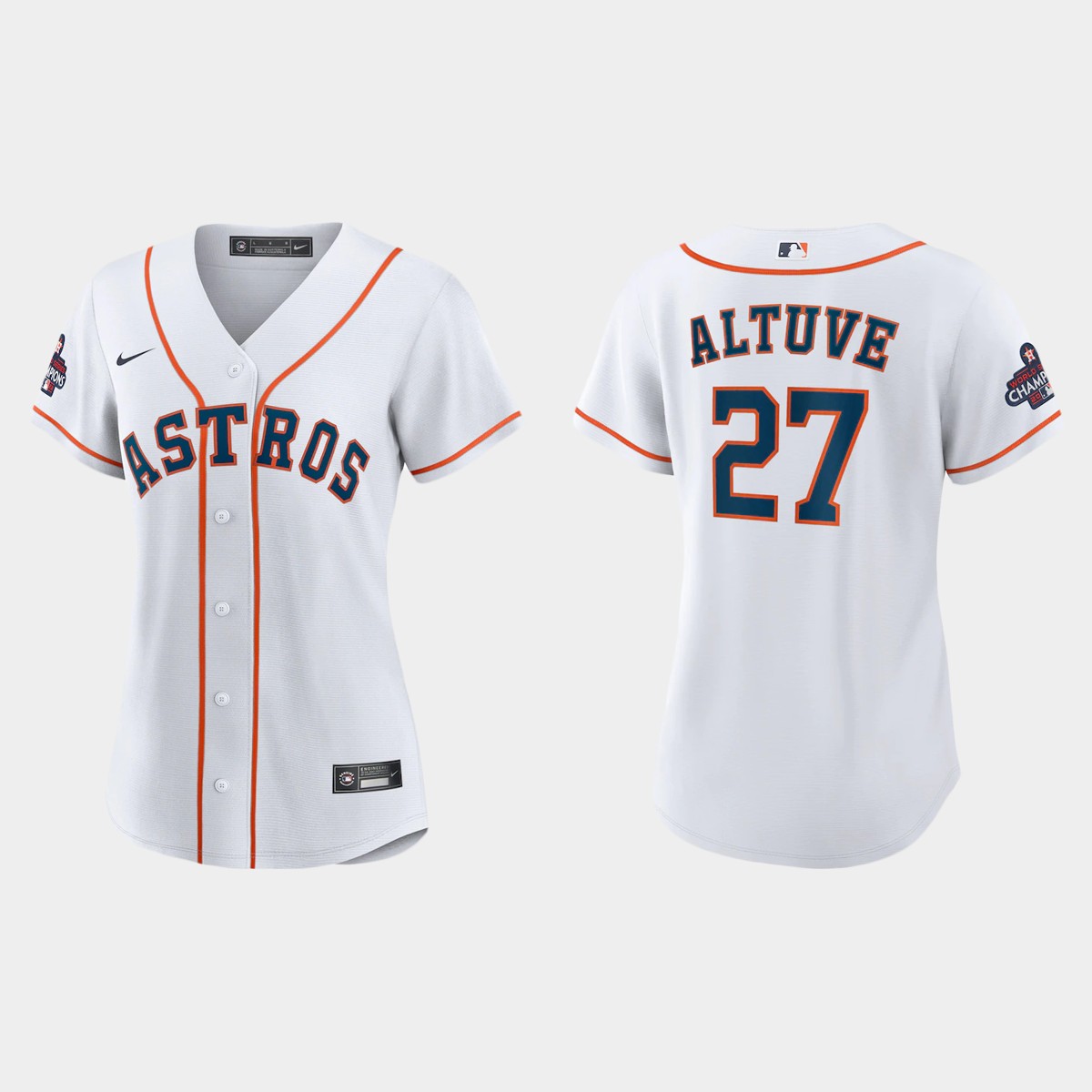 Women Houston Astros Jose Altuve White 2022 World Series Champions Home Jersey